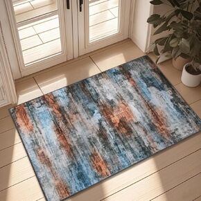WILLSUN Washable Area Rugs, 4x6 Non-Slip Boho Large Area Rugs for Living Room, Bedroom, Machine Washable Vintage Rug, Indoor Floral Print Carpet for Home Decor, Kid & Pet Friendly Mat in Saudi Arabia