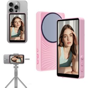 Selfie Monitor Screen for iPhone/Android, Magnetic Phone Vlog Back Camera Monitor with Bluetooth Remote, Wireless Recording Selfie/Live Streaming/TikTok in Kuwait