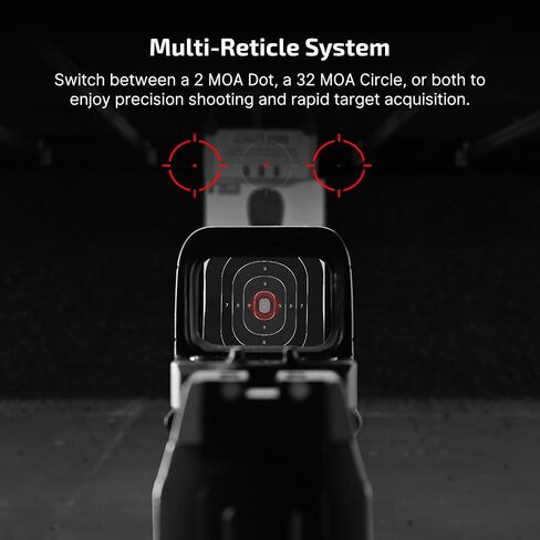 OSIGHT S مشهد مغلق صغير متعدد الشبيكات مع غطاء شحن، 2 نقطة MOA و 32 دائرة MOA لبصمة RMSc، مشاهد انعكاسية متينة خالية من المنظر (نقطة حمراء) in Kuwait