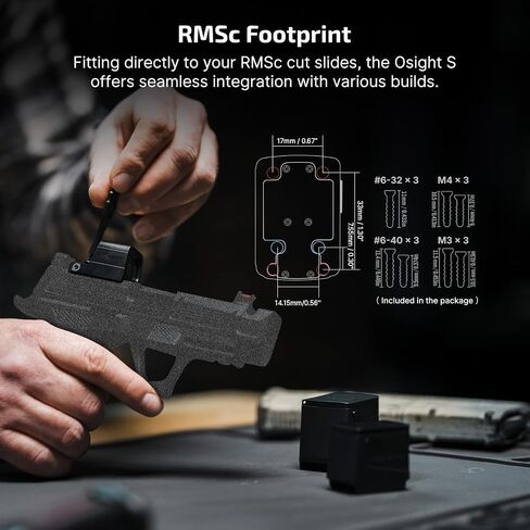 OSIGHT S مشهد مغلق صغير متعدد الشبيكات مع غطاء شحن، 2 نقطة MOA و 32 دائرة MOA لبصمة RMSc، مشاهد انعكاسية متينة خالية من المنظر (نقطة حمراء) in Kuwait