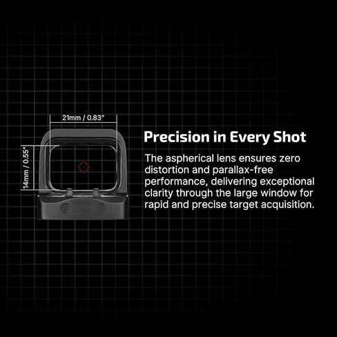 OSIGHT S مشهد مغلق صغير متعدد الشبيكات مع غطاء شحن، 2 نقطة MOA و 32 دائرة MOA لبصمة RMSc، مشاهد انعكاسية متينة خالية من المنظر (نقطة حمراء) in Kuwait