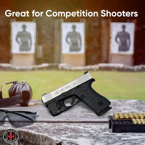 شريط قبضة مسدس Handleitgrips متوافق مع Glock 43x وGlock 48 - شريط تغليف بمقبض مسدس مطاطي، ملحقات سهلة التركيب، مملوكة للمحاربين القدامى، صنع في الولايات المتحدة الأمريكية in Saudi Arabia