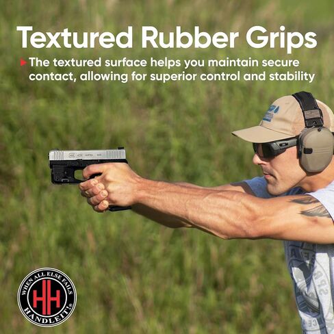 شريط قبضة مسدس Handleitgrips متوافق مع Glock 43x وGlock 48 - شريط تغليف بمقبض مسدس مطاطي، ملحقات سهلة التركيب، مملوكة للمحاربين القدامى، صنع في الولايات المتحدة الأمريكية in Saudi Arabia