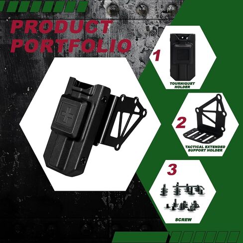 Tourniquet Holder for Gun Holster, Tactical Tourniquet Holder Adapter Mount, Police Gear Accessories with QLS Kit for 3-Hole Holster in Saudi Arabia