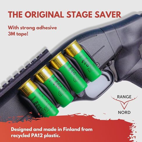 Shotgun Shell Holder - 12 Gauge Shell Holder / 10 Gauge / 20 Gauge - Match Savers with 3M Tape Made in Finland - Shotshell Holder Made of Heavy Duty P12 - Original Stage Saver by Rangenord in Kuwait
