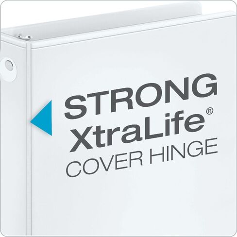 Cardinal Economy 3-Ring Binders, 3", Round Rings, Holds 625 Sheets, ClearVue Presentation View, Non-Stick, White, Carton of 12 (90651) in Kuwait