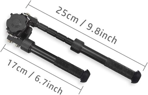 UUQ QV8 6'- 9'Bipod بندقية تكتيكية قابلة للتعديل، رافعة فصل سريعة باستخدام الحاسب الآلي لتركيب السكك الحديدية Picatinny (دوران 360 درجة)، للصيد والرماية وفي الهواء الطلق، مع أقدام مدببة in Kuwait