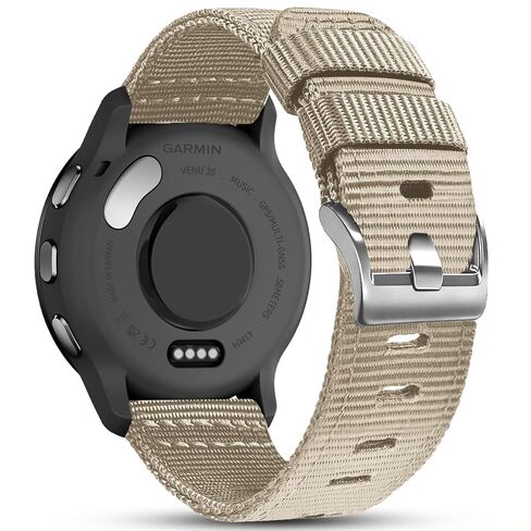 سوار نايلون مقاوم للاهتراء 18 مم متوافق مع Garmin Venu 3S/2S/Vivoactive 4S/Vivomove 3S، سوار معصم من النايلون المتين سريع الفك لـ Forerunner 265S/255S/Fossil Women's Gen 6/5E 42 مم in Kuwait