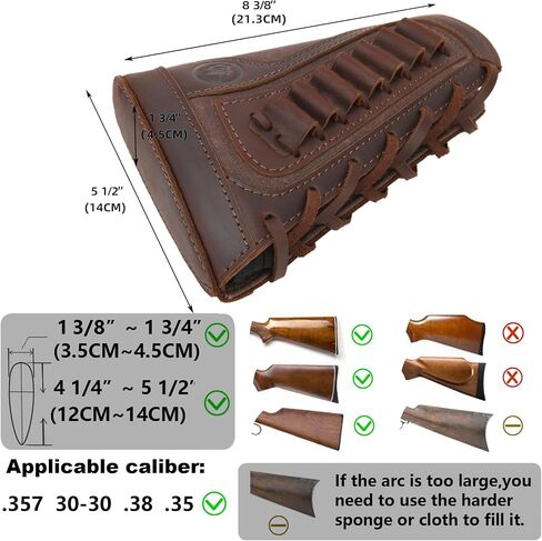 الجلود الخد بقية قماش خيرة شل حامل بندقية الارتداد الوسادة .308 .30-30 .22LR 12GA in Kuwait