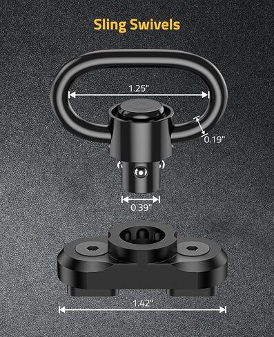 CVLIFE Sling Swivel Mount for Two Point Sling, 1.25 in Swivels Mounts | 1.25 in Sling Swivels and Sling Mount for Two Point Sling, Heavy-duty Metal Steel, Fit for Multiple Setups in Saudi Arabia