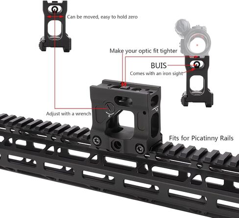 Phoking Red Dot Riser Mount Picatinny Riser Mounts لـ T1 T2 H1 H2 البصر البصري يقبل جميع بصريات البصمة in Kuwait