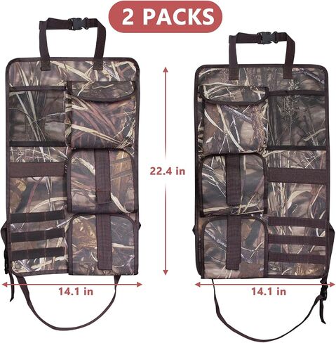 2 Pack Tactical Seat Back Gun Racks, Truck Gun Rack for Hunting Gear, Camo Gun Holder for Car with Molle Panel, Automotive Gun Racks for Hunting Rifles/Shotguns, Hunting Gift for Men in Saudi Arabia