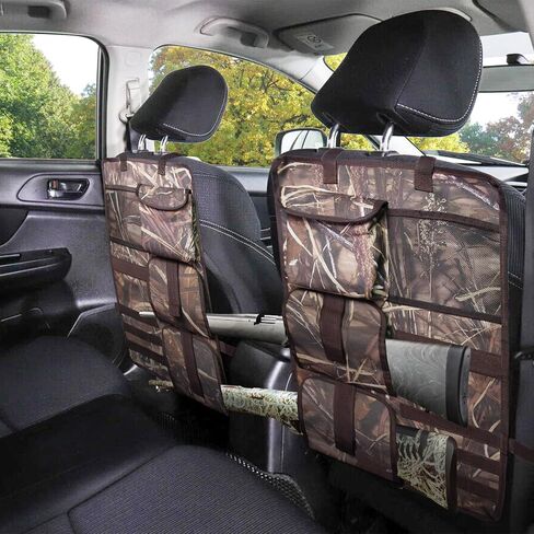 2 Pack Tactical Seat Back Gun Racks, Truck Gun Rack for Hunting Gear, Camo Gun Holder for Car with Molle Panel, Automotive Gun Racks for Hunting Rifles/Shotguns, Hunting Gift for Men in Saudi Arabia