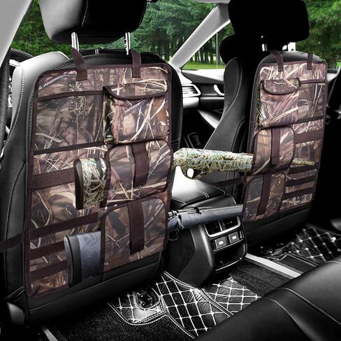 2 Pack Tactical Seat Back Gun Racks, Truck Gun Rack for Hunting Gear, Camo Gun Holder for Car with Molle Panel, Automotive Gun Racks for Hunting Rifles/Shotguns, Hunting Gift for Men in Saudi Arabia
