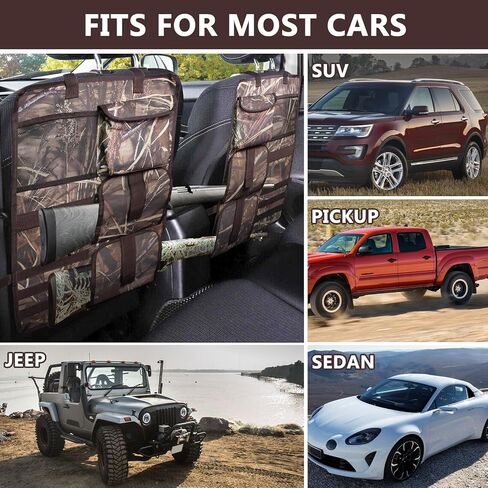 2 Pack Tactical Seat Back Gun Racks, Truck Gun Rack for Hunting Gear, Camo Gun Holder for Car with Molle Panel, Automotive Gun Racks for Hunting Rifles/Shotguns, Hunting Gift for Men in Saudi Arabia