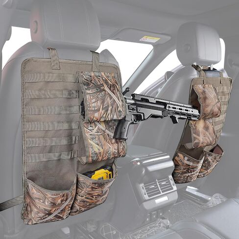 2 Pack Seat Back Gun Rack for Truck,Gun Sling Bag,Molle Panel Truck Organizer,Camo Front Seat Gun Organizer Holder for Hunting Rifles/Shotguns in Saudi Arabia