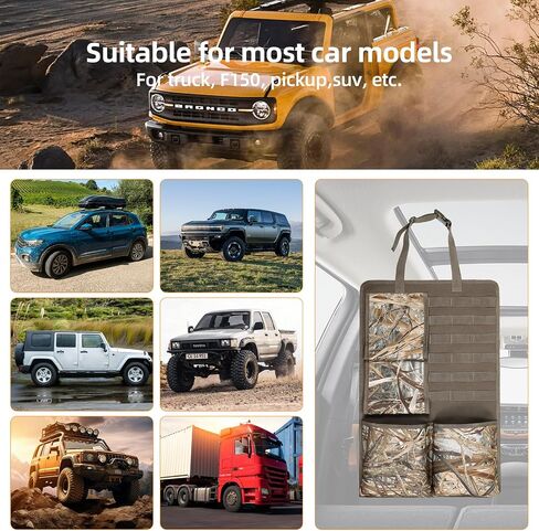 2 Pack Seat Back Gun Rack for Truck,Gun Sling Bag,Molle Panel Truck Organizer,Camo Front Seat Gun Organizer Holder for Hunting Rifles/Shotguns in Saudi Arabia