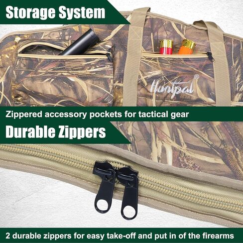 HUNTPAL 52" Scoped Rifle Soft Case for Gun Storage and Transport, Water-Resistant Tactical Gun Bag with Zipper Closure, Adjustable Shoulder Strap, Carry Handle and 2 External Accessory Pockets in Saudi Arabia