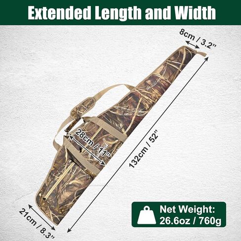 HUNTPAL 52" Scoped Rifle Soft Case for Gun Storage and Transport, Water-Resistant Tactical Gun Bag with Zipper Closure, Adjustable Shoulder Strap, Carry Handle and 2 External Accessory Pockets in Saudi Arabia