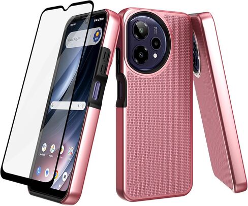 حافظة Ailiber for Cricket Icon Pro 2026، واقي شاشة AT&T Motivate Pro 2 5G، حماية هجينة بطبقة مزدوجة، ظهر صلب غير قابل للانزلاق وممتص للصدمات من السيليكون الناعم، غطاء هاتف خلوي نحيف مقاوم للصدمات - أسود in Kuwait