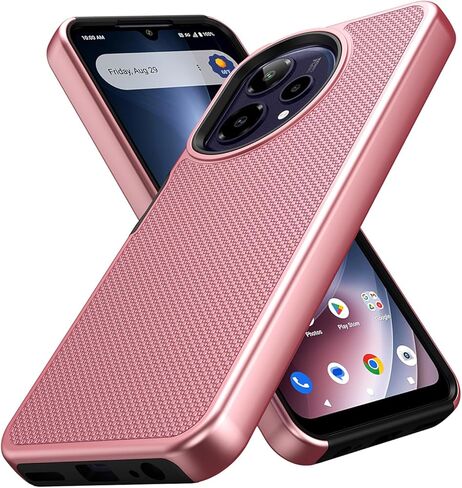 حافظة Ailiber for Cricket Icon Pro 2026، واقي شاشة AT&T Motivate Pro 2 5G، حماية هجينة بطبقة مزدوجة، ظهر صلب غير قابل للانزلاق وممتص للصدمات من السيليكون الناعم، غطاء هاتف خلوي نحيف مقاوم للصدمات - أسود in Kuwait