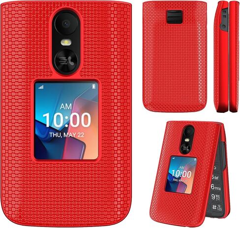 حافظة Ailiber لهاتف TCL Flip 4 5G، حافظة الهاتف الخلوي TCL T440W، مع واقي شاشة، ممتص الصدمات الواقي من السيليكون المقاوم للصدمات بطبقة مزدوجة، ظهر غير قابل للانزلاق، غطاء هاتف متين شديد التحمل - أحمر in Saudi Arabia