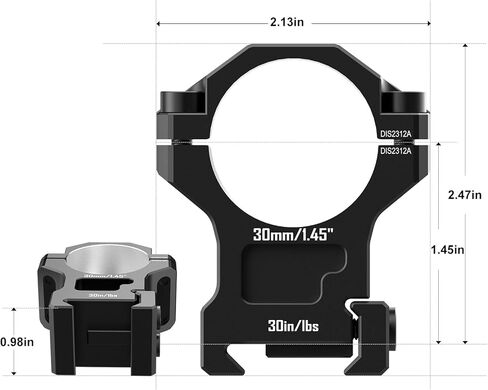 7075 Series Aluminum 30mm 34mm 1 inch Scope Rings, High Precision Pre-lapped Picatinny Scope Rings, Medium/High/Low Profile Scope Mount for Picatinny Rail in Kuwait