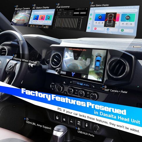 Dasaita Head Unit for Toyota Tacoma 2016-2023 Upgrade to 8GB RAM+256GB ROM | 11.6'' Android 13 Car Stereo with Wireless CarPlay Android Auto, Plug and Play Off-Road GPS Navigation, OEM Style Radio, Gray in Saudi Arabia