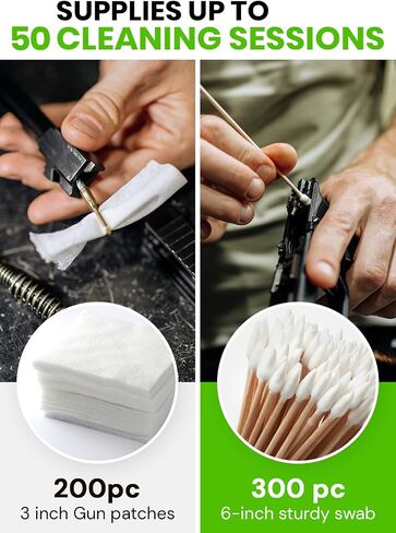 900pc Gun Cleaning Supplies Case - 300pcs Patches & 600pcs Swabs - 6-inch Lint Free, 3x3 Inch Highly Absorbent Patches - Cleaning Kit Supplies in Saudi Arabia