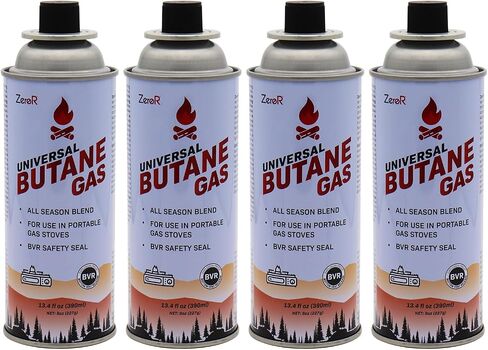 ZeroR Butane Fuel Canister Cartridge 13.4 fl oz (390 mL) | Compatible with Portable Camping Stoves and Torches in Saudi Arabia
