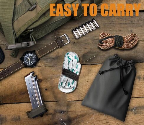 Gun Snake Cleaner, Barrel Rope for Handguns and Rifles .22 .223 & 5.56mm/.22.357.38.380, 9mm/.30 308 30-06 303 7.62mm,Gun Cleaning Kits with Gun Cleaning Cloth,Gun Cleaning Supplies in Saudi Arabia