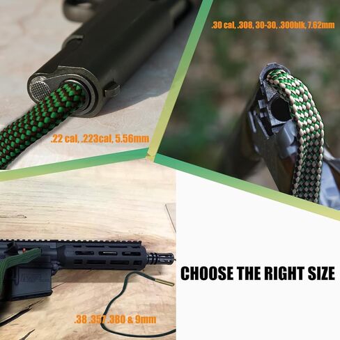 Gun Snake Cleaner, Barrel Rope for Handguns and Rifles .22 .223 & 5.56mm/.22.357.38.380, 9mm/.30 308 30-06 303 7.62mm,Gun Cleaning Kits with Gun Cleaning Cloth,Gun Cleaning Supplies in Saudi Arabia