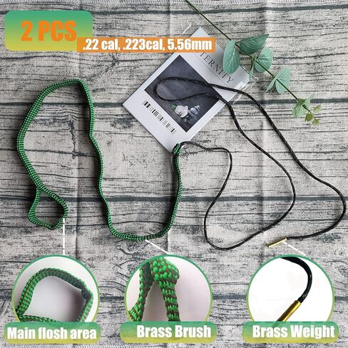 Gun Snake Cleaner, Barrel Rope for Handguns and Rifles .22 .223 & 5.56mm/.22.357.38.380, 9mm/.30 308 30-06 303 7.62mm,Gun Cleaning Kits with Gun Cleaning Cloth,Gun Cleaning Supplies in Saudi Arabia
