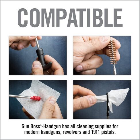 مجموعة تنظيف المسدس من Real Avid - طقم تنظيف المسدس الكل في واحد مكون من 13 قطعة مع قضيب تنظيف وفرش تجويف وأدوات تنظيف المسدس ورقع تنظيف المسدس in Kuwait
