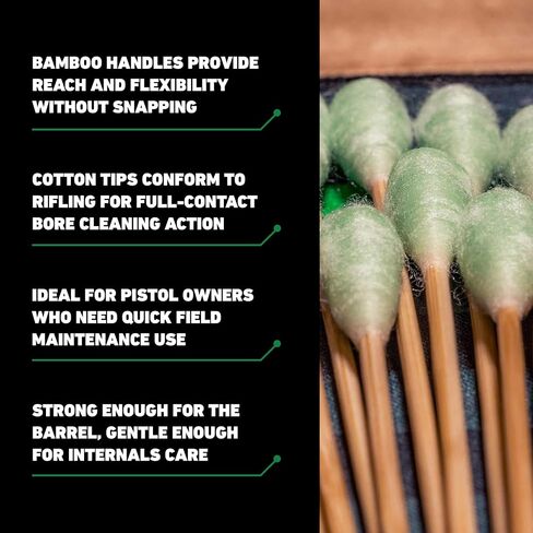 Clenzoil Field & Range Bore Stix | Pre-Saturated Gun Cleaning Cotton Swabs | Caliber Specific Gun Barrel Swabs for Pistols in Saudi Arabia