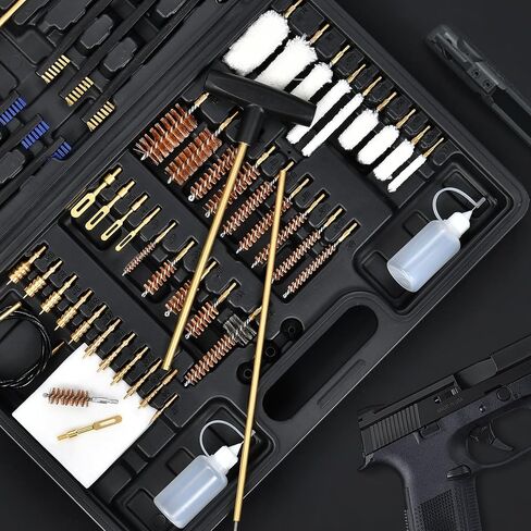 GLORYFIRE Elite Gun Cleaning Kit Universal Gun Cleaner for Shotgun, Pistol,with Lightweight Carrying Case, Reinforced and Lengthened Rods and Steel Wire, High-end Double Head Brushes in Saudi Arabia