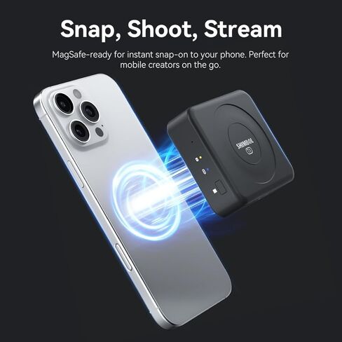 Wireless Video Transmitter and Receiver with HDMI System for Phones and Cameras, Battery-Powered, 492ft Range, 60ms Latency, Black in Saudi Arabia