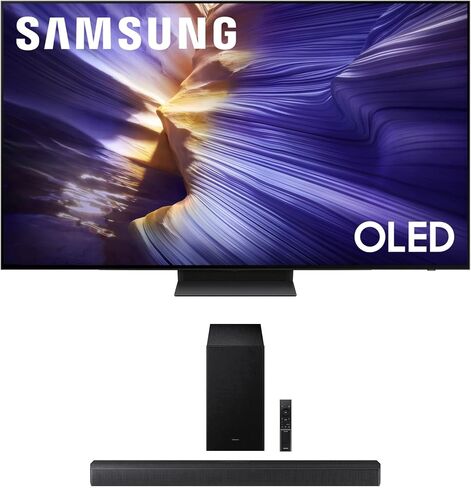 تلفزيون سامسونج QN77S90FAFXZA 77 بوصة 4K OLED الذكي مع مكبر صوت HW-Q990D 11.1.4ch (2025) in Saudi Arabia