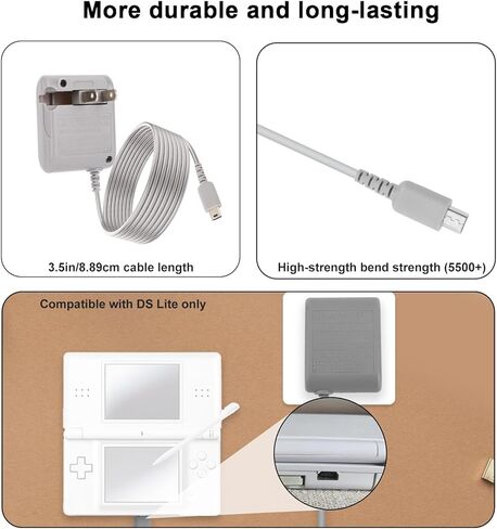 شاحن لـ DS Lite مع كابل USB و2 قلم، طقم محول شحن تيار متردد، استبدال سلك الطاقة لأنظمة DS Lite غير المتوافقة مع DSI Switched 3DS 2DS Dock in Kuwait