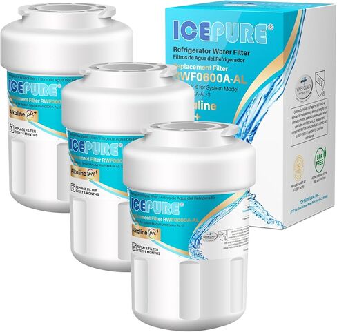 ICEPURE MWF NSF401&473&53 Replacement for GE MWF, MWFP, MWFA, MWFAP, MWFINT, GWF, GWFA, HWF, HWFA, HDX FMG-1, Smartwater, WFC1201, GSE25GSHECSS, 3PACK in Saudi Arabia