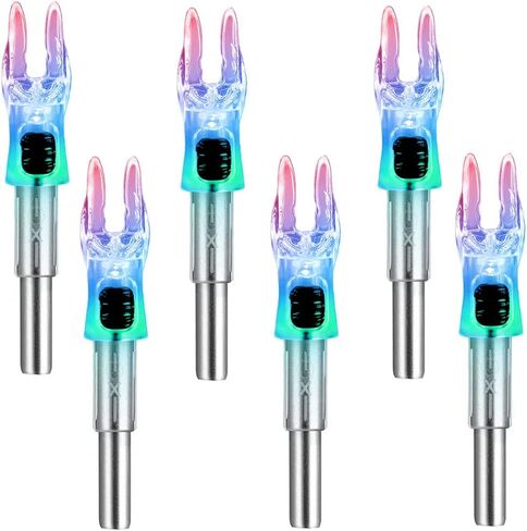 DEEPOWER 6 Pack X أعمدة رماية مضاءة للسهام .204 أعمدة أسهم مضاءة بقطر داخلي لأعمدة سهام مقاس 5.2 مم مع مفتاح تشغيل/إيقاف in Saudi Arabia