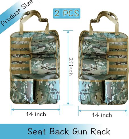 رفوف بندقية السيارات 2 قطعة رف بندقية شاحنة الثقيلة للمقعد الخلفي | حامل بندقية آمن للشاحنات | تخزين حامل المسدس الخلفي للمقعد العالمي لسهولة الوصول إليه in Kuwait