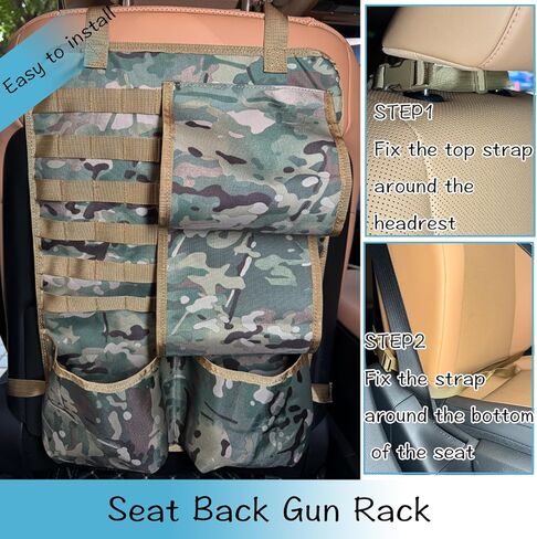 رفوف بندقية السيارات 2 قطعة رف بندقية شاحنة الثقيلة للمقعد الخلفي | حامل بندقية آمن للشاحنات | تخزين حامل المسدس الخلفي للمقعد العالمي لسهولة الوصول إليه in Kuwait