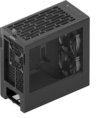 HAVN BF 360 Flow High Airflow ATX Mid Tower PC Case, Semi-Open SGCC Steel Frame, SimpliCable Cable Management, 2X 180mm Fan, 1x 140mm Fan 360mm Radiator Mounts, Magnetic Panels – Black in Saudi Arabia
