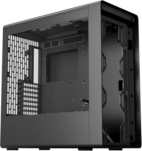HAVN BF 360 Flow High Airflow ATX Mid Tower PC Case، إطار فولاذي SGCC شبه مفتوح، إدارة كابلات بسيطة، مروحة 2X 180 مم، مروحة 1x 140 مم، حوامل مشعاع 360 مم، لوحات مغناطيسية - أسود in Kuwait