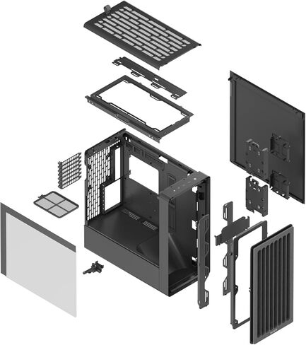 HAVN BF 360 Flow High Airflow ATX Mid Tower PC Case، إطار فولاذي SGCC شبه مفتوح، إدارة كابلات بسيطة، مروحة 2X 180 مم، مروحة 1x 140 مم، حوامل مشعاع 360 مم، لوحات مغناطيسية - أسود in Kuwait