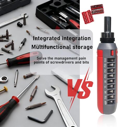 Magnetic Ratcheting Screwdriver Set, 36-Tooth Ratcheting Screwdriver Set with Multipurpose Handle Holding Up To 47 Bits with Phillips Slotted Hex Torx Bits, for Small Spaces for Small Spaces in Saudi Arabia