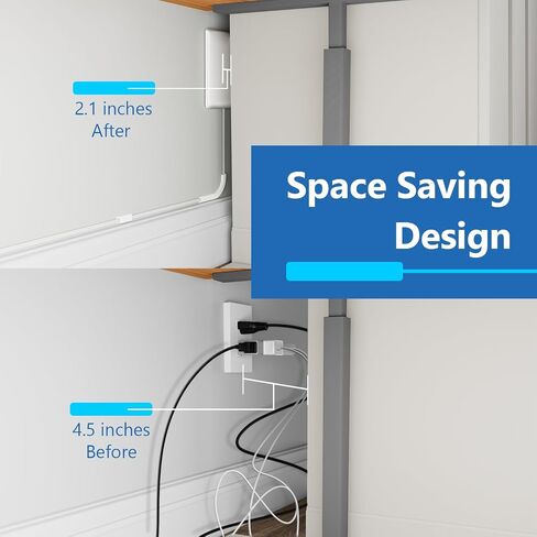 LIDER Flat-Face Outlet Extender, 3 Receptacles, 3ft Cord, 1625W, Ultra-Thin in Kuwait