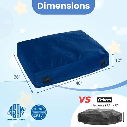 GYMAX Crash Pad for Kids Sensory, 4.75FTx4.75FT/4 FTx3 FT Sensory Crash Mat w/Washable Cover & Foam Blocks for Jump, Climb, Gymnastics, Sensory Therapy, Kids, Adults in Saudi Arabia