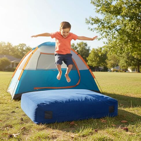 GYMAX Crash Pad for Kids Sensory, 4.75FTx4.75FT/4 FTx3 FT Sensory Crash Mat w/Washable Cover & Foam Blocks for Jump, Climb, Gymnastics, Sensory Therapy, Kids, Adults in Saudi Arabia